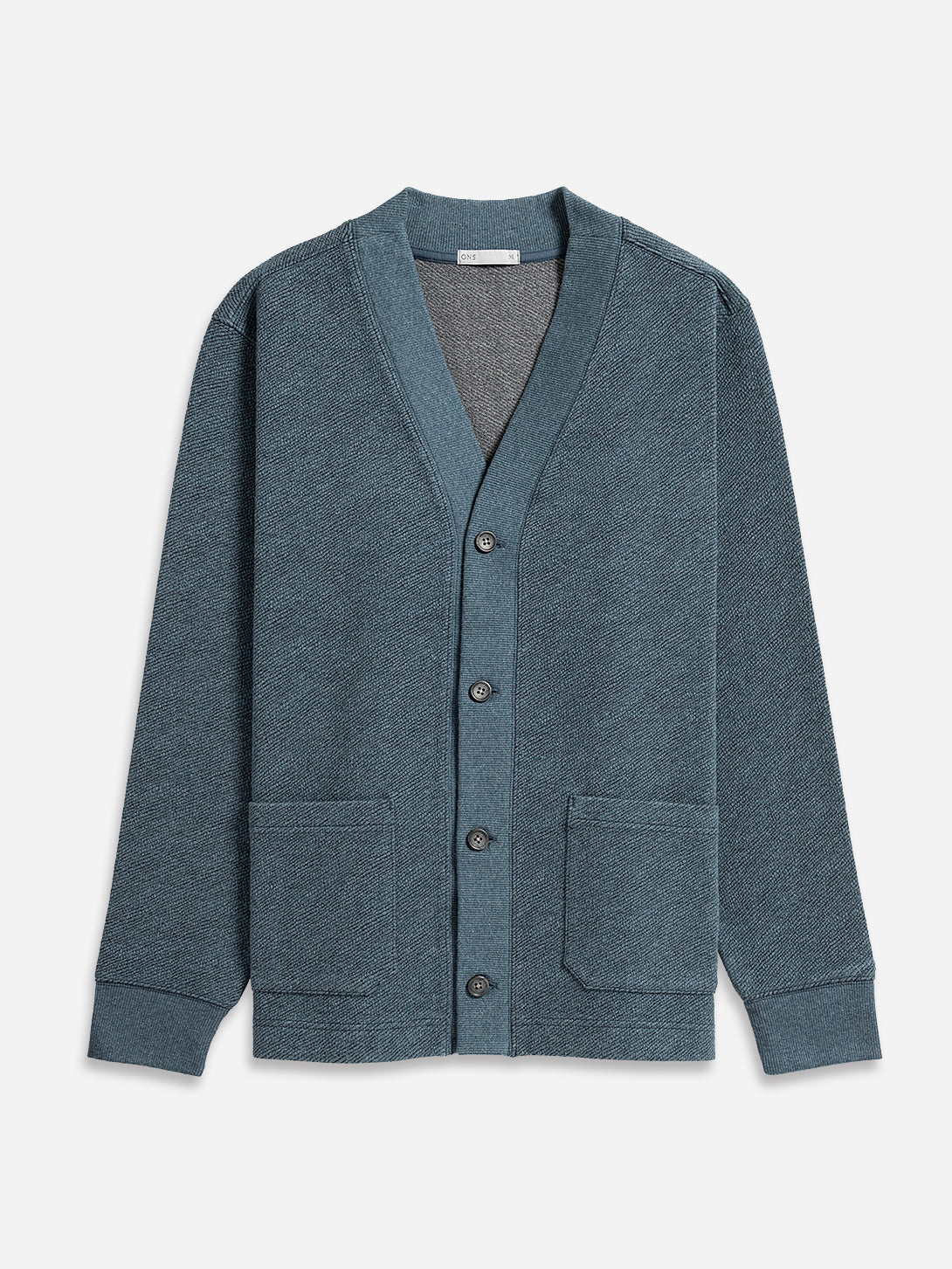 Yale Blue Heather Byron Jacquard Cardigan Mens Cardigan Soft Heather Texture Button Up Long Sleeve Knit Cardigan 