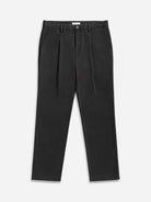 Black Niles Bedford Trousers Mens Pleated Light Weight Trousers Stretch Pants Belt Loops Cotton Spandex Blend Pants