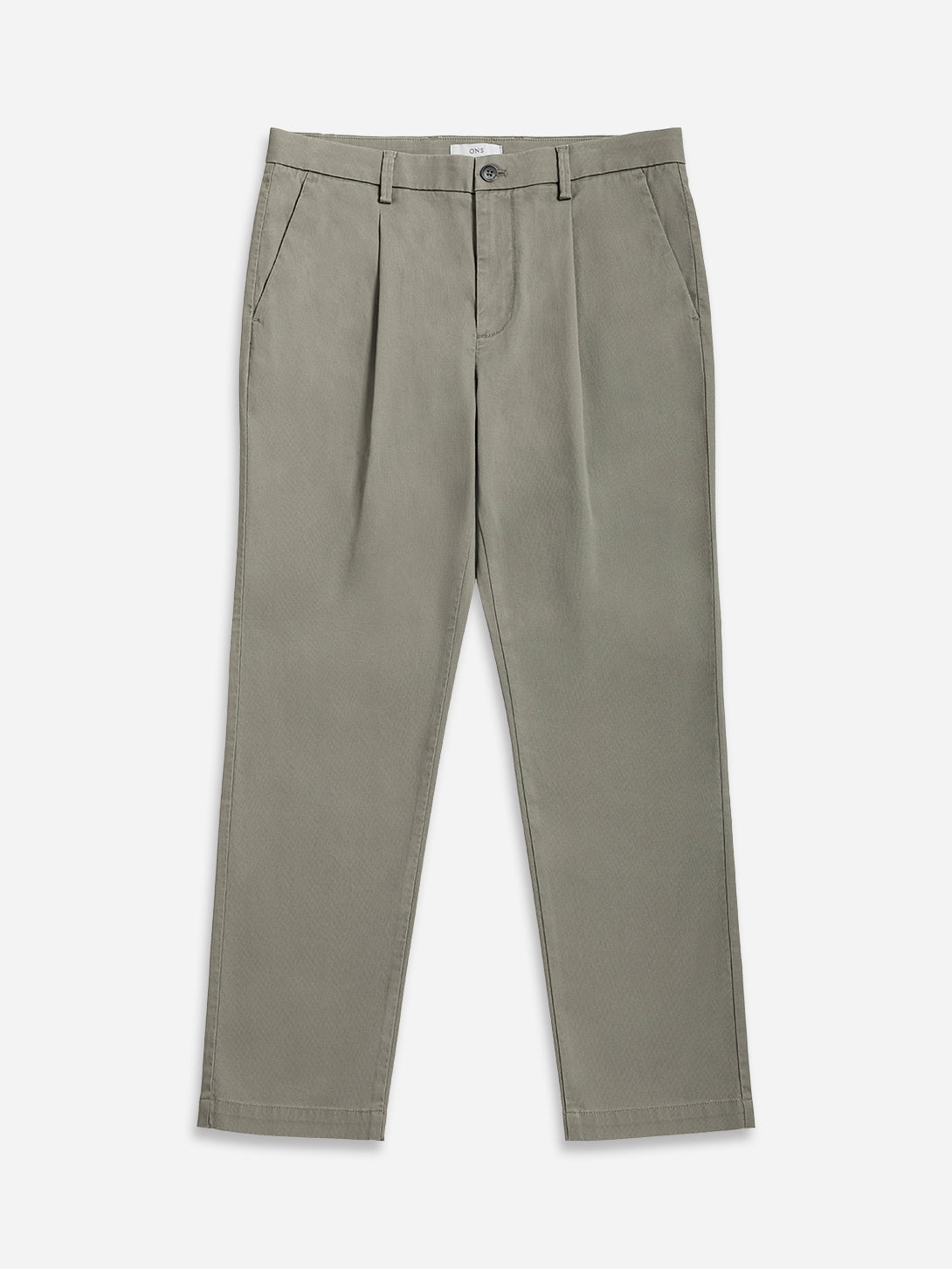 Castor Grey Niles Bedford Trousers Mens Pleated Light Weight Trousers Stretch Pants Belt Loops Cotton Spandex Blend Pants