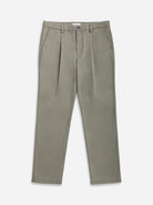 Castor Grey Niles Bedford Trousers Mens Pleated Light Weight Trousers Stretch Pants Belt Loops Cotton Spandex Blend Pants