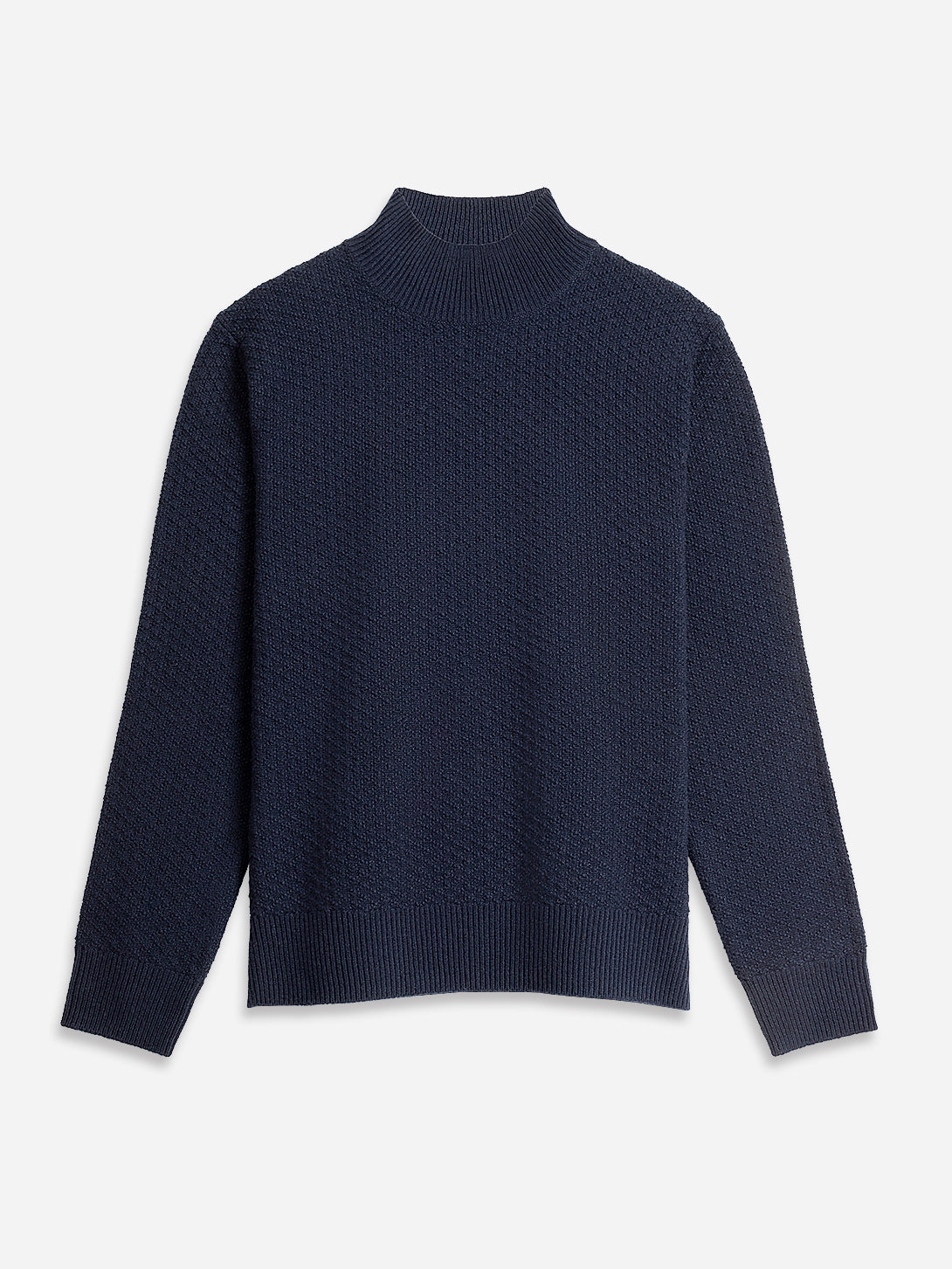 Navy Heather Acton Mock Neck Pullover Mens Wool Cashmere Mock Neck Sweater Pullover Soft 
