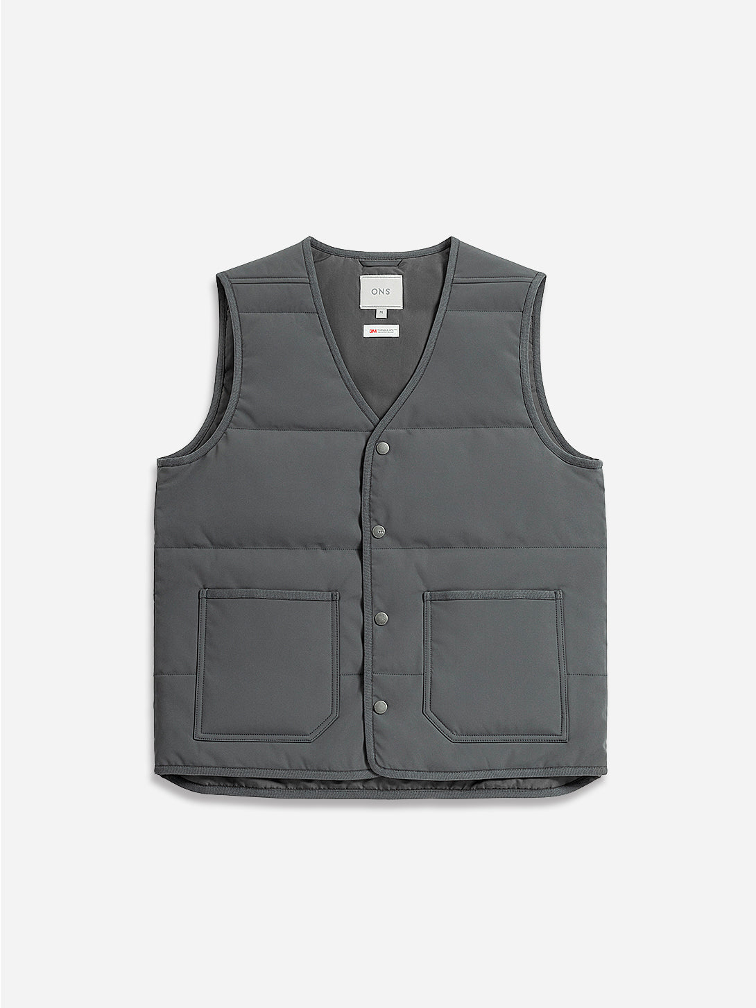 Grey Herron Vest Mens Padded Grey Vest V Neck Design Light Weight Outerwear 
