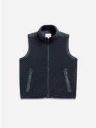 Dk Navy Thompson Sherpa Vest Mens Temperature Regulated Vest Sherpa Soft Construction Utility Zippers Outdoor Vest 