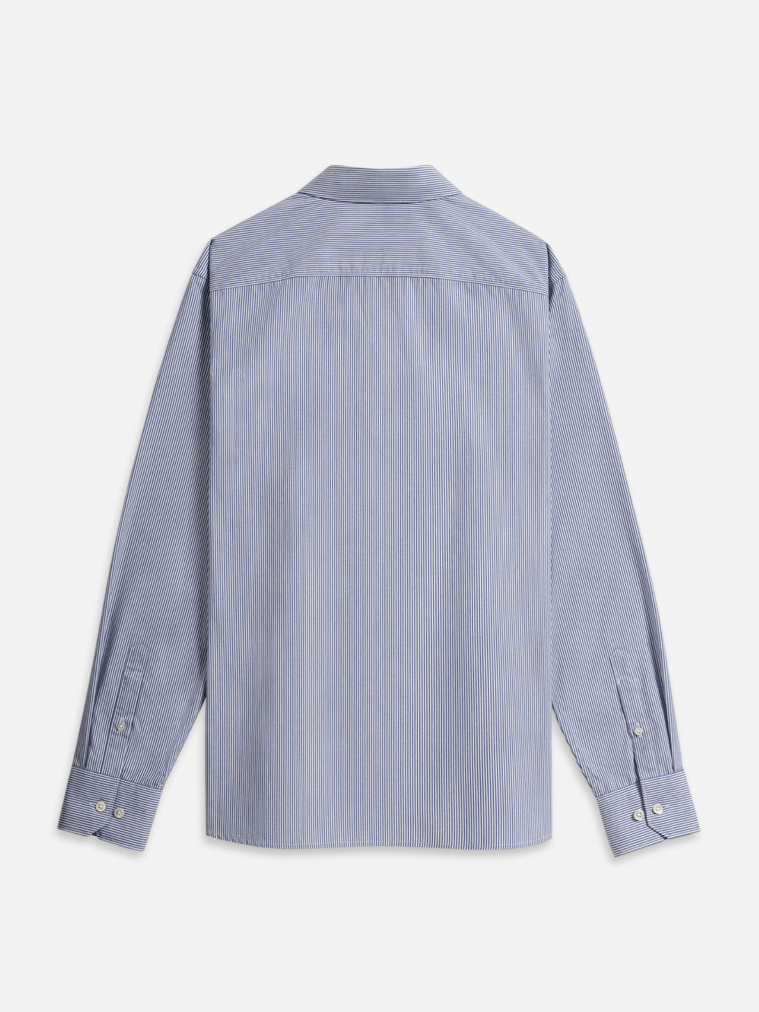 Bright White/Mid Blue Stripe Arthur Bengal Stripe Shirt Mens Cutaway Collar Shirt Formal Workwear Striped Dress Shirt 