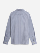 Bright White/Mid Blue Stripe Arthur Bengal Stripe Shirt Mens Cutaway Collar Shirt Formal Workwear Striped Dress Shirt 