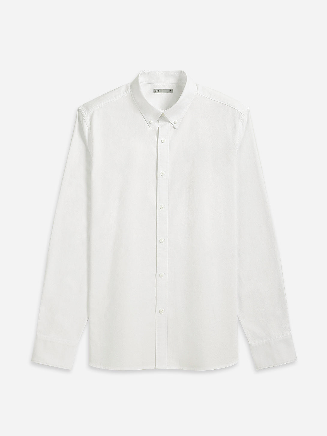 Bright White Fulton Oxford Shirt Mens Button Down Collar Shirt Oxford Cotton Fabric Casual Dress Shirt Simple Workwear Long Sleeve Shirting