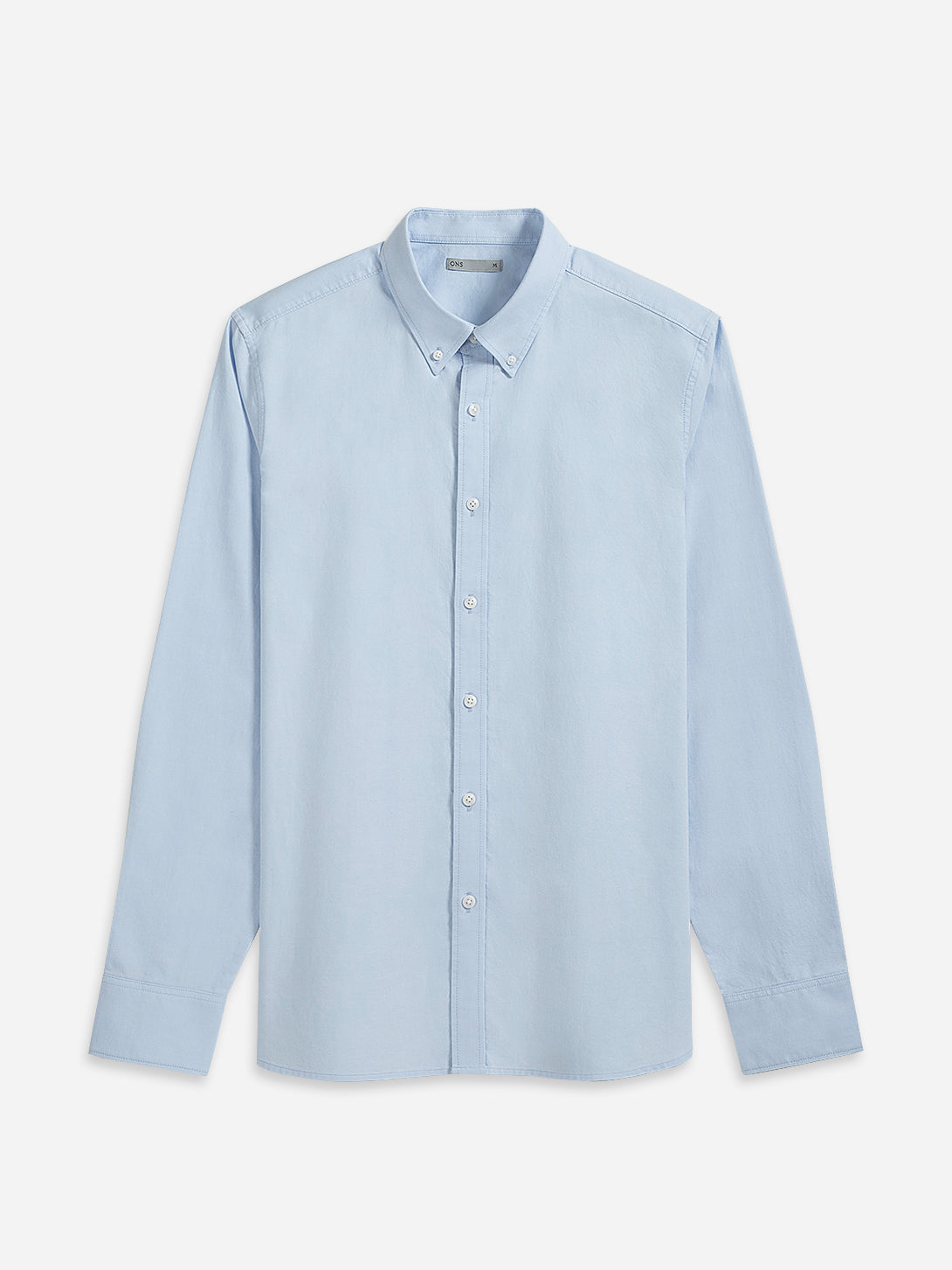 Lt Blue Fulton Oxford Shirt Mens Button Down Collar Shirt Oxford Cotton Fabric Casual Dress Shirt Simple Workwear Long Sleeve Shirting