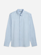 Lt Blue Fulton Oxford Shirt Mens Button Down Collar Shirt Oxford Cotton Fabric Casual Dress Shirt Simple Workwear Long Sleeve Shirting