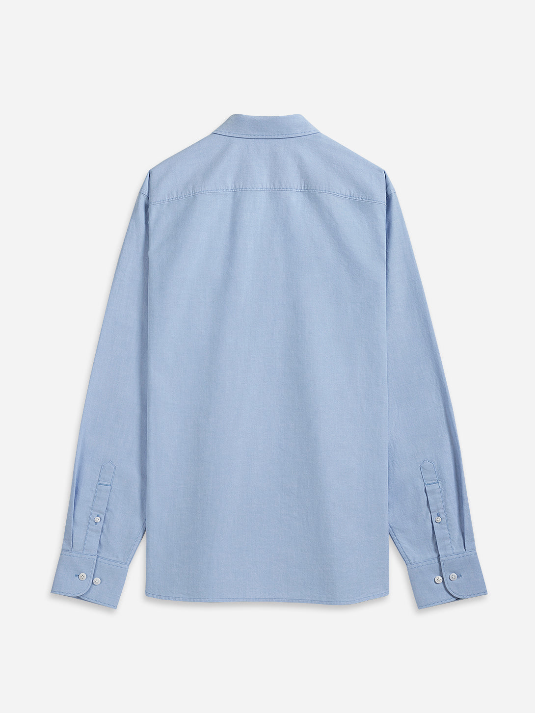 Mid Blue Fulton Oxford Shirt Mens Button Down Collar Shirt Oxford Cotton Fabric Casual Dress Shirt Simple Workwear Long Sleeve Shirting