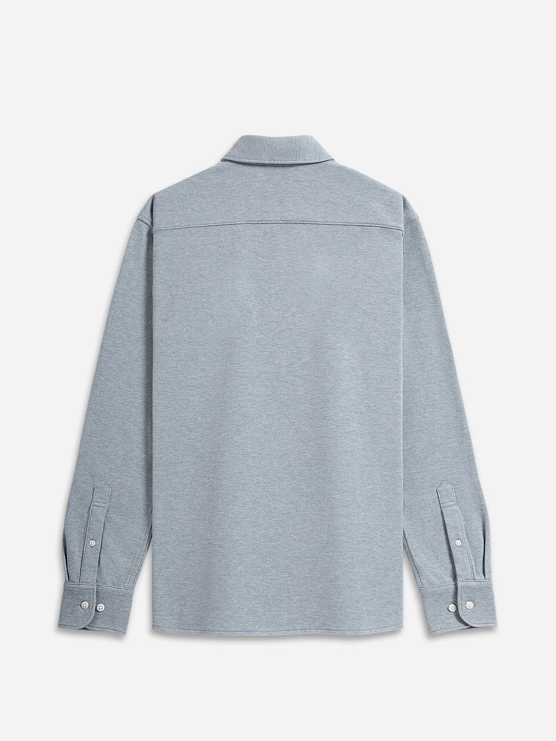 Mid Blue Heather Darcy Heather Shirt Mens Button Up Point Collar Shirt Blue Casual Long Sleeve Collared Work Shirt