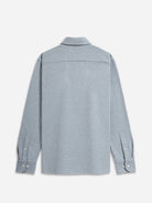 Mid Blue Heather Darcy Heather Shirt Mens Button Up Point Collar Shirt Blue Casual Long Sleeve Collared Work Shirt