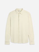 Cream Darcy Slub Waffle Shirt Mens Waffle Textured Knit Button Up Shirt Waffle Design Comfort Stretch Shirt Collared