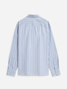 Bright White/Mid Blue Stripe Fulton Dobby Stripe Shirt  Mens Button Down Collar Striped Dress Shirt Long Sleeve Button Down Casual Shirt 