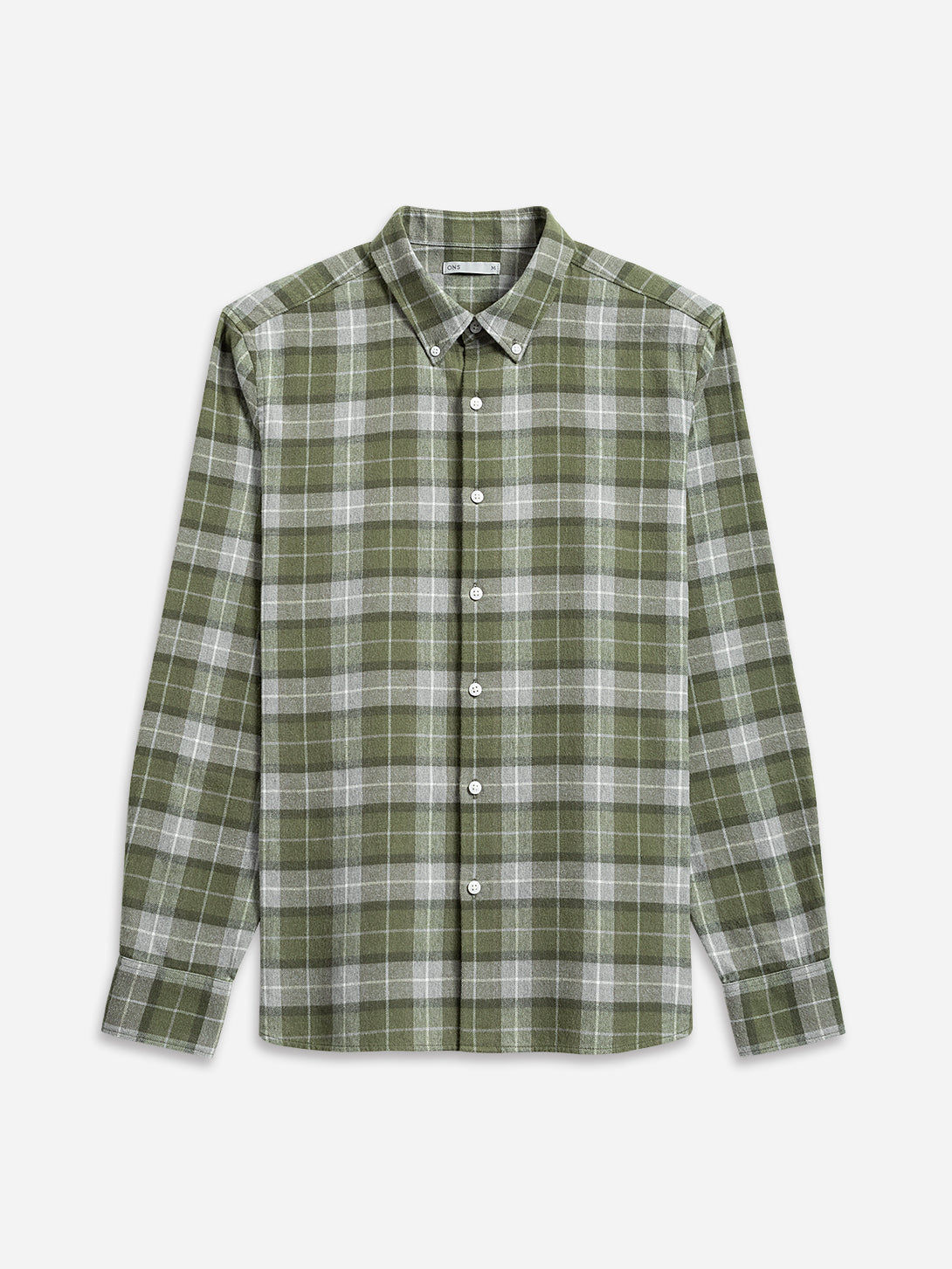Lt Grey/Peat Check Flannel Check Shirt Mens Flannel Button Down Shirt Checkered Pattern