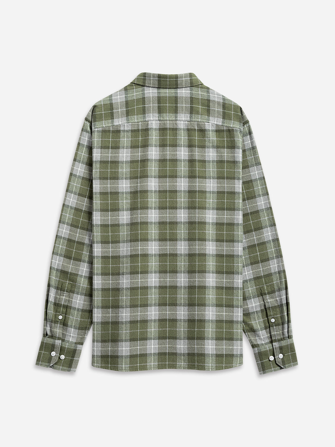 Lt Grey/Peat Check Flannel Check Shirt Mens Flannel Button Down Shirt Checkered Pattern