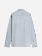Bright White/Lt Blue Check Arik Mini Check Shirt Mens Point Collar Dress Shirt Soft Fabric Button Up Cotton Long Sleeve Collared Shirt 