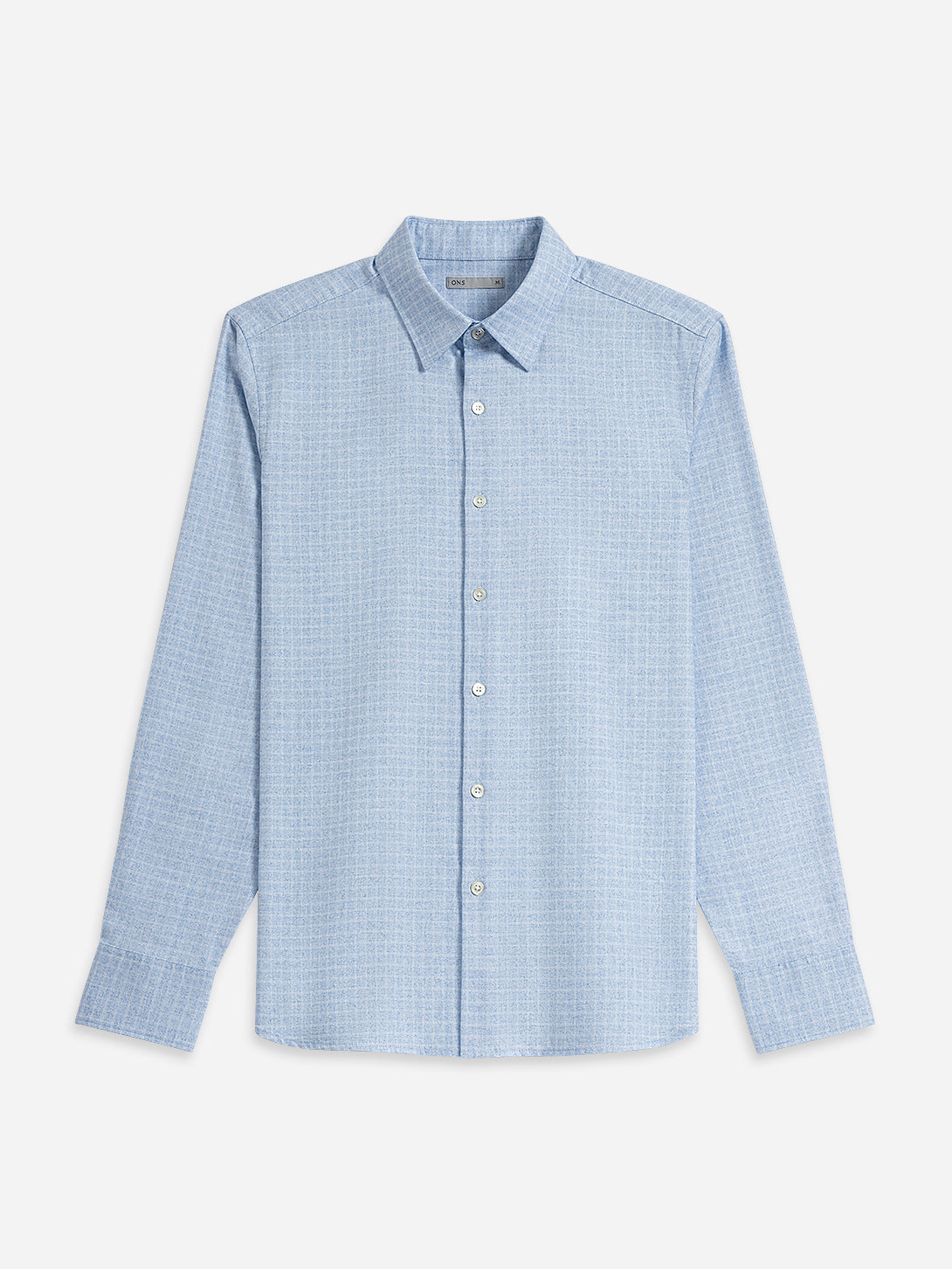 Lt Blue Heather/White Check Arik Heather Gridcheck Shirt Mens Point Collar Dress Shirt Gridcheck Pattern Lightweight Heather Soft Fabric Formal Casual Shirting Button Up Shirt 