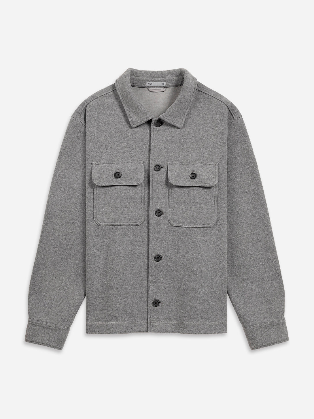 Grey heather Corsa Overshirt Mens Relaxed Fit Button Up Shirt Layering Garment Soft Grey Double Chest Pockets Shirt