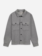 Grey heather Corsa Overshirt Mens Relaxed Fit Button Up Shirt Layering Garment Soft Grey Double Chest Pockets Shirt