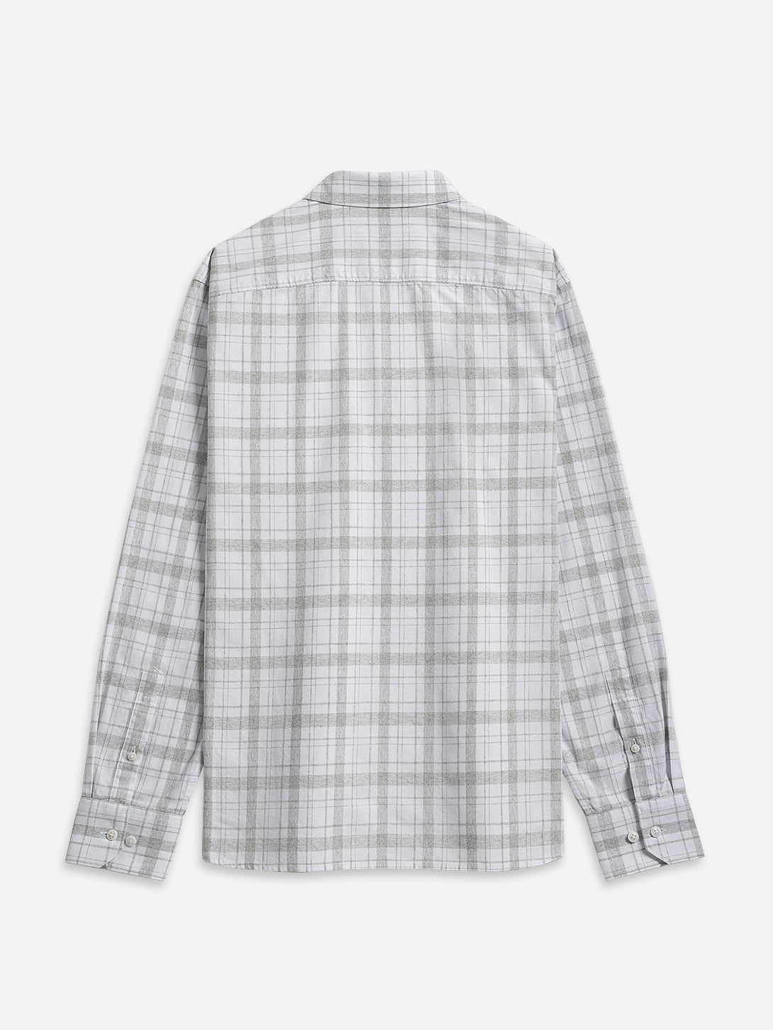 Off White/Lt Grey Check Adrian Heather Check Shirt Mens Spread Collar Button Up Shirt Dress Casual Shirt Check Pattern Heather Soft 