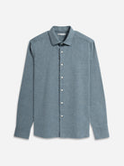 Dk Navy Heather Adrian Heather Brush Shirt Mens Spread Collar Brushed Cotton Button Up Shirt Casual Work Shirt 
