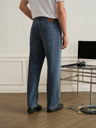 Indigo Stantons Straight-Leg Jeans Mens Relaxed Fit Indigo Denim Jeans ONS Clothing