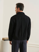 Black Connor Wool Jacket Mens Zip Up Light Layering Jacket ONS Clothing