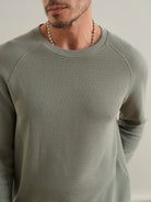 Seagrass Deon Zigzag Knit L/S Tee Mens Lightweight Long Sleeve Pullover Shirt ONS Clothing 