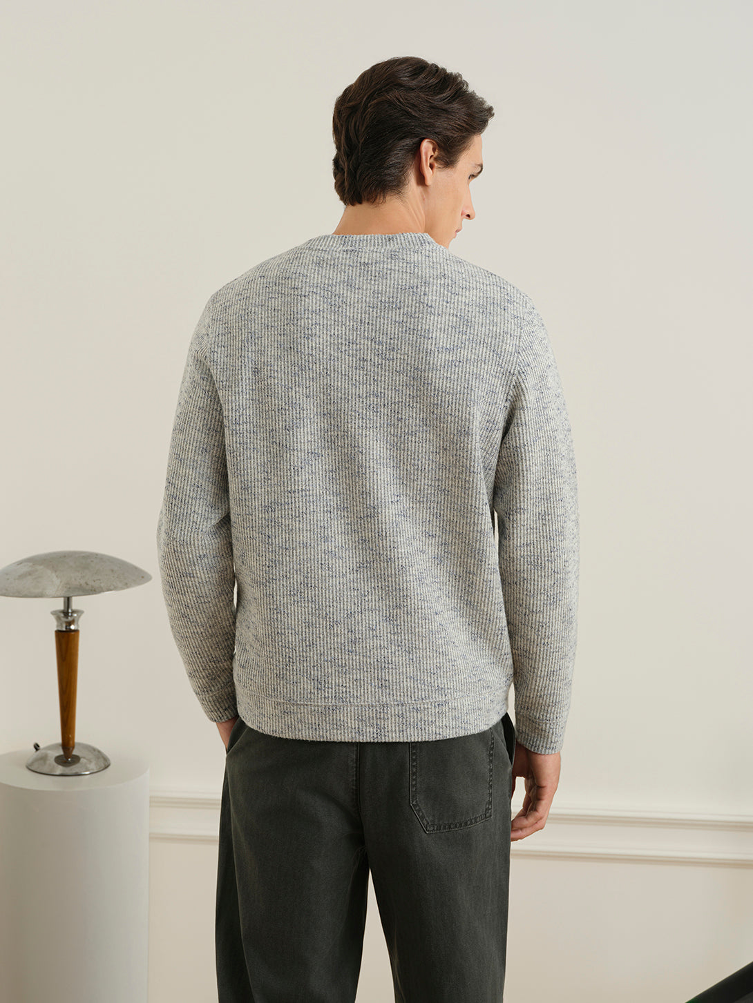 Cloudy Grey Astor Cloud-Knit Sweatshirt Mens Lightweight Pullover Sweatshirt ONS Clothing