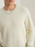 Off White Deon Crochet Sweatshirt Mens Lightweight Pullover Long Sleeve ONS Clothing 