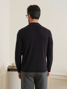Dk Navy Acton Mock Neck Tee Mens Long Sleeve Lightweight T Shirt Mock Neck Pullover ONS Clothing