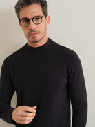Dk Navy Acton Mock Neck Tee Mens Long Sleeve Lightweight T Shirt Mock Neck Pullover ONS Clothing
