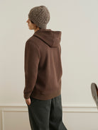 Dk Brown Deon Crochet Hoodie Sweatshirt Mens Quarter Zip Hooded Sweatshirt ONS Clothing