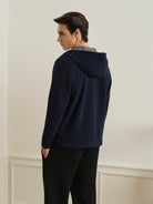 Dk Navy Heather Harper Woolly Zip Hoodie Mens Zip Up Knit Hoodie Loungewear 