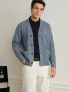 Navy Byron Cloud-Knit Cardigan Mens Knit Cardigan Soft Cotton Outerwear Button Up Cardigan ONS Clothing
