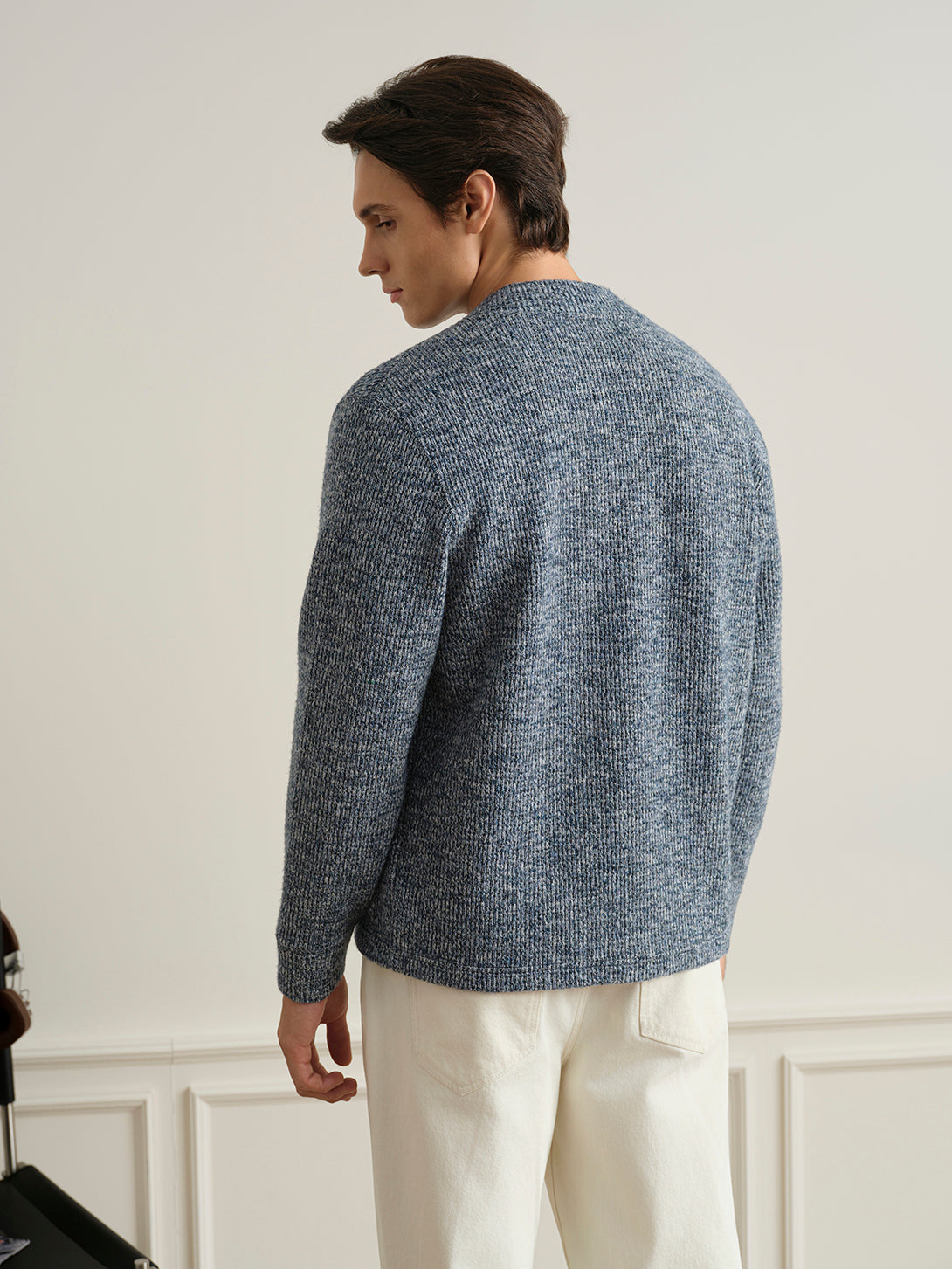 Navy Byron Cloud-Knit Cardigan Mens Knit Cardigan Soft Cotton Outerwear Button Up Cardigan ONS Clothing