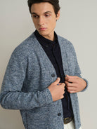 Navy Byron Cloud-Knit Cardigan Mens Knit Cardigan Soft Cotton Outerwear Button Up Cardigan ONS Clothing