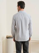 Steel Blue Heather Arthur Heather Shirt Mens Woven Button Up Shirt ONS Clothing