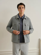 Grey Heather Corsa Woolly Overshirt Mens Layering Overshirt ONS Clothing