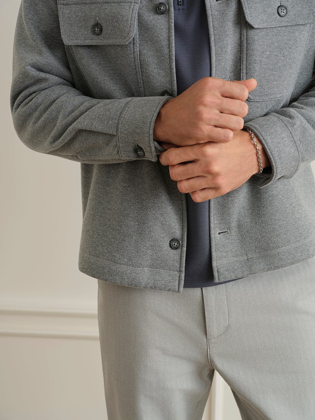 Grey Heather Corsa Woolly Overshirt Mens Layering Overshirt ONS Clothing
