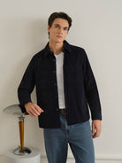 Dk Navy Vance Novelty Corduroy Overshirt Mens Corduroy Lightweight Button Up Woven Shirt ONS Clothing