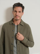 Olive Green Beacon Crochet Cardigan Mens Knit Button Up Cardigan Shirt ONS Clothing
