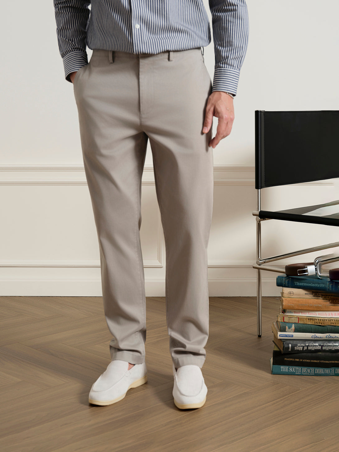 Grey Rider Bedford Trousers Mens Trouser Tapered Chino Pants ONS Clothing