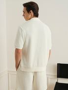 Off White Duffy Link Stitch Shirt Mens Knit Short Sleeve Button Down Collared Shirt ONS Clothing 