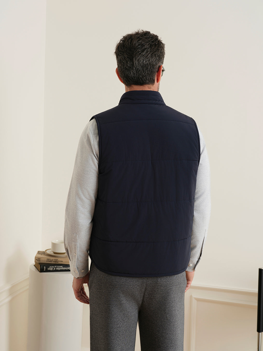 Shadow Navy Vertex Featherweight Vest Mens Lightweight Zip Up Vest Outerwear ONS Clothing