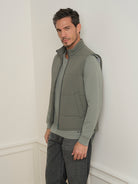 Smoke Olive Vertex Featherweight Vest Mens Lightweight Zip Up Vest Outerwear ONS Clothing
