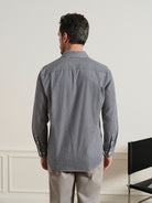 Black/Bright White Stripe Adrian Chalk Stripe Shirt Mens Woven Dress Shirt Point Collar Striped Button Up ONS Clothing