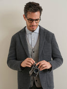 Charcoal Heather Perry Woollen Honeycomb Blazer Mens Blazer Suit Jacket ONS Clothing 