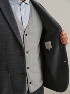Charcoal Heather Perry Woollen Honeycomb Blazer Mens Blazer Suit Jacket ONS Clothing 