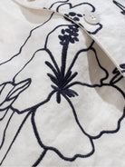 White Veloso Shirt - Embroidered Landscape Mens Camp Collar White Logo Shirt Far Afield 